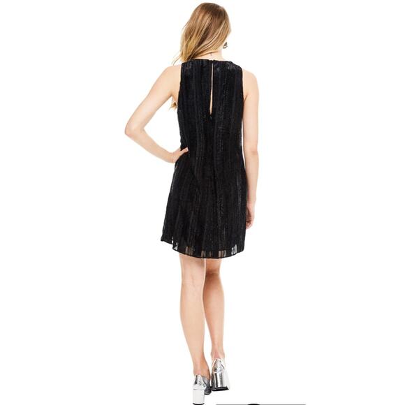 ASTR the Label Black Molly Dress Velvet Stripe Sleeveless Womens Medium New Date - Picture 3 of 7